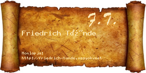 Friedrich Tünde névjegykártya